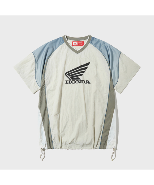 PHYPS MOTORCYCLE(フィップスモーターサイクル)の「Speed Track nylon T-shirt Beige(Tシャツ/カットソー・レディース・その他・LARGE/MEDIUM/SMALL/X-LARGE/XX-LARGE)」の1枚目の写真