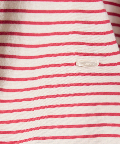 DRAWFIT WOMEN（ドローフィットウーマン）の「ストライプカラー ストリングTシャツ [グレー]（ポロシャツ・レディース・その他・SMALL/MEDIUM）」の6枚目の写真