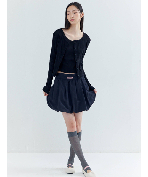 OPENING SUNSHINE(オープニングサンシャイン)の「ピンタックバルーンミニスカートブラック(スカート・レディース・その他・SMALL/MEDIUM)」の2枚目の写真