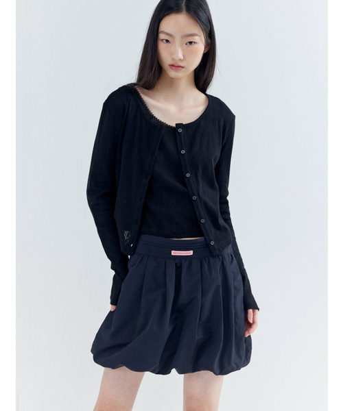 OPENING SUNSHINE(オープニングサンシャイン)の「ピンタックバルーンミニスカートブラック(スカート・レディース・その他・SMALL/MEDIUM)」の4枚目の写真