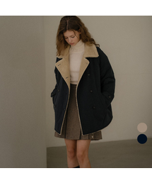 Faux fur collar double coat [TIWT02CT02]_2color