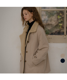 Faux fur collar double coat [TIWT02CT02]_2color