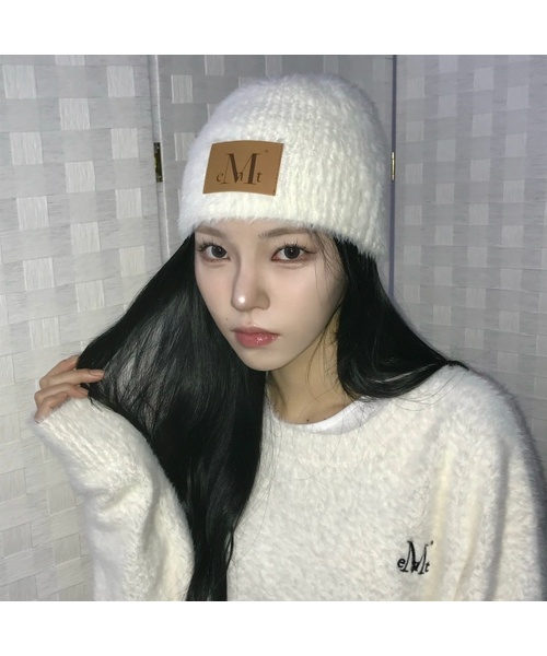 MUCENT（ムセント）の「アトムヘアリービーニー（2カラー）（ニットキャップ/ビーニー・レディース・ブラック/アイボリー・FREE）」の2枚目の写真