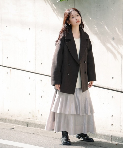 N.（N. Natural Beauty Basic）（エヌエヌナチュラルビューティーベーシック）の「シャイニーティアードスカート（スカート・レディース・オフホワイト/カーキ/グレー・P/S/MEDIUM）」の2枚目の写真