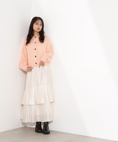 N.（N. Natural Beauty Basic）（エヌエヌナチュラルビューティーベーシック）の「シャイニーティアードスカート（スカート・レディース・オフホワイト/カーキ/グレー・P/S/MEDIUM）」の16枚目の写真