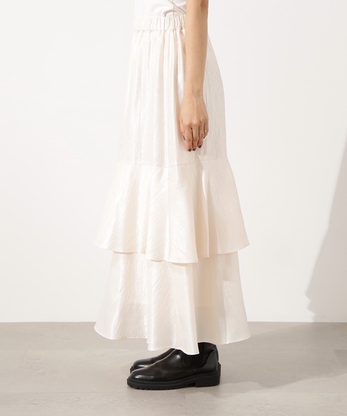 N.（N. Natural Beauty Basic）（エヌエヌナチュラルビューティーベーシック）の「シャイニーティアードスカート（スカート・レディース・オフホワイト/カーキ/グレー・P/S/MEDIUM）」の22枚目の写真