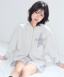 ◇ASYOUARE◇ブランド直輸入正規品/スター パッチ オーバーフィット フーディー ジップアップ STAR PATCH OVERFIT HOODIE ZIP-UP