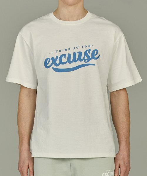 EXCURSE（エクスカース）の「ECプレミアムオーバーサイズハーフTシャツホワイトXブルー（Tシャツ/カットソー・レディース・その他・MEDIUM/LARGE/X-LARGE）」の3枚目の写真