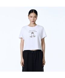 Mandarin duck Keyring Crop T-Shirt (White)