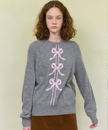 DEWEDEWE（デュイデュイ）の「Three Ribbon Knit_Gray（ニット/セーター）」