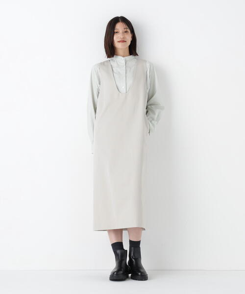 human woman(ヒューマンウーマン)の「◆ドビーストライプレースカラーブラウス(シャツ/ブラウス・レディース・ケリーグリーン/ダークインディゴブルー・MEDIUM)」の6枚目の写真
