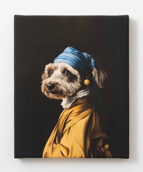 犬 シュナウザー デザイン 名画 壁掛け アートファインボード