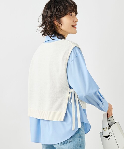 NOLLEY’S(ノーリーズ)の「《手洗い可能》ビジュー付ベスト(ベスト・レディース・ブラック/オフホワイト・38)」の10枚目の写真