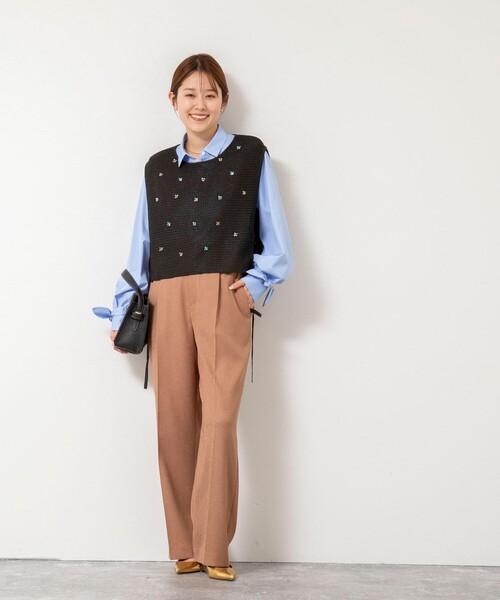 NOLLEY’S(ノーリーズ)の「《手洗い可能》ビジュー付ベスト(ベスト・レディース・ブラック/オフホワイト・38)」の13枚目の写真