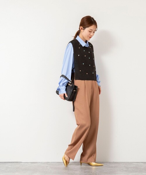 NOLLEY’S(ノーリーズ)の「《手洗い可能》ビジュー付ベスト(ベスト・レディース・ブラック/オフホワイト・38)」の14枚目の写真