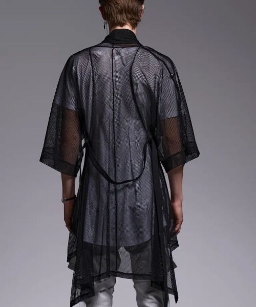 kiryuyrik(キリュウキリュウ)の「Kiryuyrik/キリュウキリュウ/Mesh KIMONO Sleeve Cardigan(カーディガン/ボレロ・メンズ・ブラック・SMALL/MEDIUM/LARGE)」の3枚目の写真