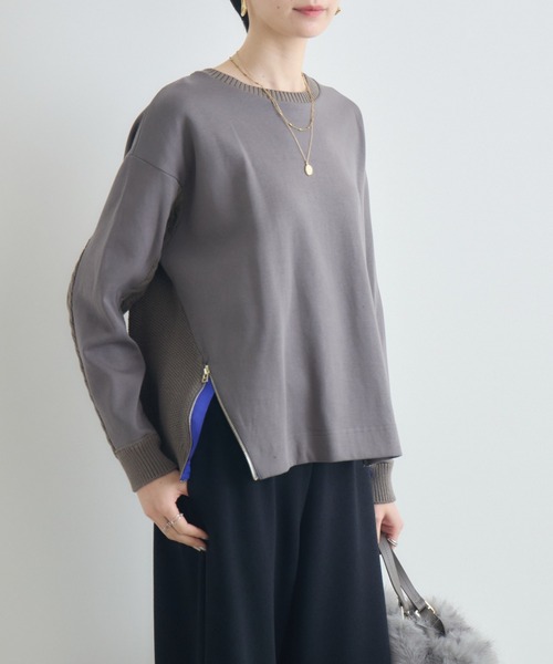 Paradise Picnic(パラダイスピクニック)の「ケーブルドッキングプルオーバー(ニット/セーター・レディース・モカ/ホワイト/チャコールグレー・FREE)」の3枚目の写真