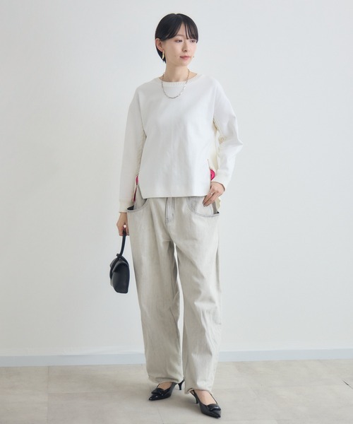 Paradise Picnic(パラダイスピクニック)の「ケーブルドッキングプルオーバー(ニット/セーター・レディース・モカ/ホワイト/チャコールグレー・FREE)」の12枚目の写真