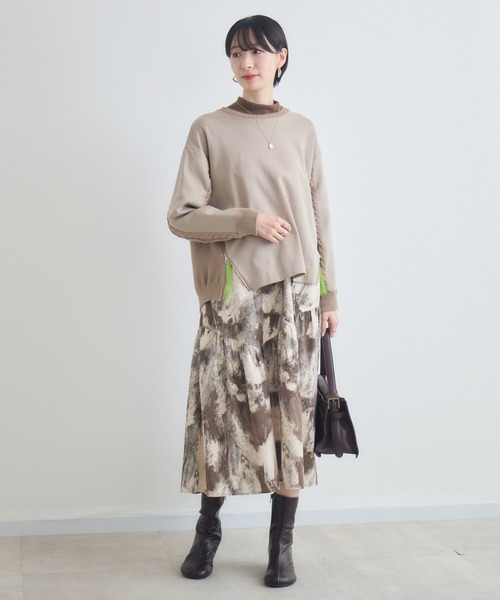 Paradise Picnic(パラダイスピクニック)の「ケーブルドッキングプルオーバー(ニット/セーター・レディース・モカ/ホワイト/チャコールグレー・FREE)」の17枚目の写真