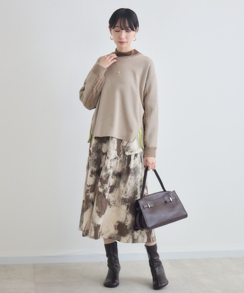 Paradise Picnic(パラダイスピクニック)の「ケーブルドッキングプルオーバー(ニット/セーター・レディース・モカ/ホワイト/チャコールグレー・FREE)」の18枚目の写真