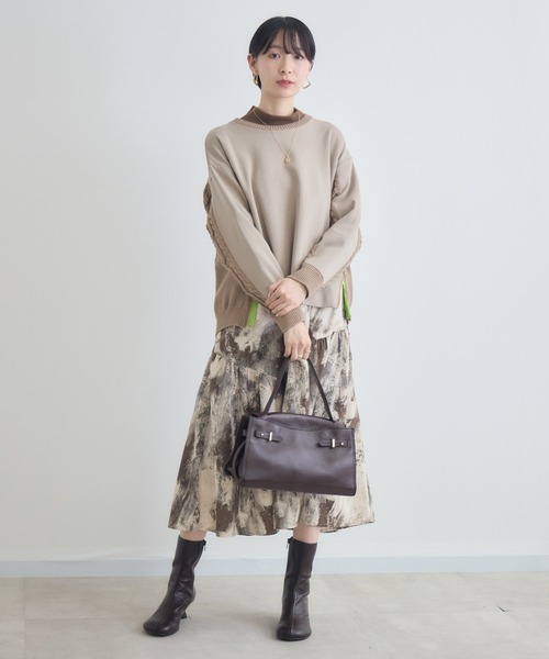 Paradise Picnic(パラダイスピクニック)の「ケーブルドッキングプルオーバー(ニット/セーター・レディース・モカ/ホワイト/チャコールグレー・FREE)」の19枚目の写真