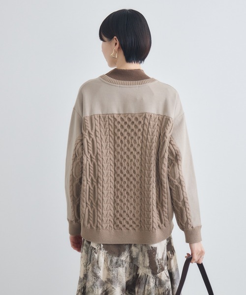 Paradise Picnic(パラダイスピクニック)の「ケーブルドッキングプルオーバー(ニット/セーター・レディース・モカ/ホワイト/チャコールグレー・FREE)」の22枚目の写真