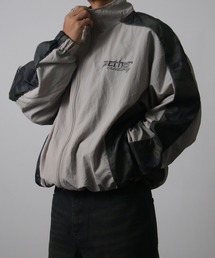 NYLAUS（ナイラス）の「【NYS】2026新作 オーバーサイズ 総柄切替 ゲームシャツテイスト ナイロンジャケット トラックジャケット ブルゾン ヒョウ柄 カモフラ柄 チェック柄（ブルゾン）」