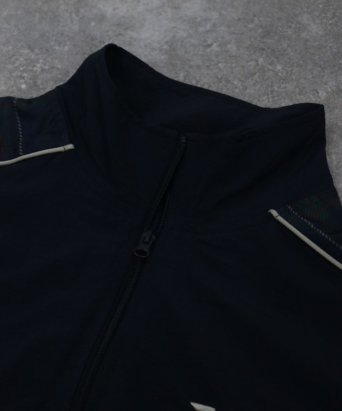 NYLAUS（ナイラス）の「【NYS】2026新作 オーバーサイズ 総柄切替 ゲームシャツテイスト ナイロンジャケット トラックジャケット ブルゾン ヒョウ柄 カモフラ柄 チェック柄（ブルゾン・メンズ・ネイビー/グレー/ブラック・L/M/S）」の7枚目の写真