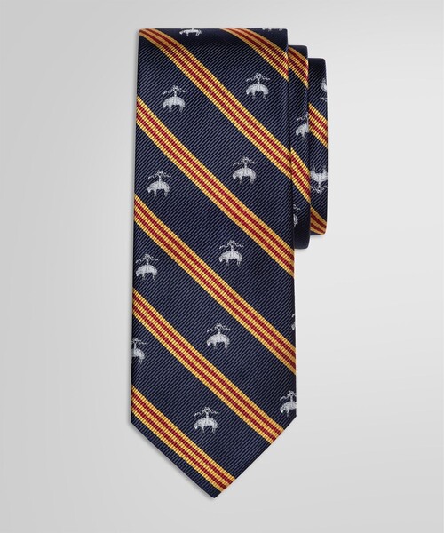 BROOKS BROTHERS(ブルックスブラザーズ)の「ミニBB#1ストライプ GFジャカード レップタイ(ネクタイ・メンズ・ネイビー/バーガンディー・ONE SIZE)」の1枚目の写真