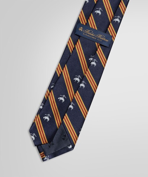 BROOKS BROTHERS(ブルックスブラザーズ)の「ミニBB#1ストライプ GFジャカード レップタイ(ネクタイ・メンズ・ネイビー/バーガンディー・ONE SIZE)」の3枚目の写真