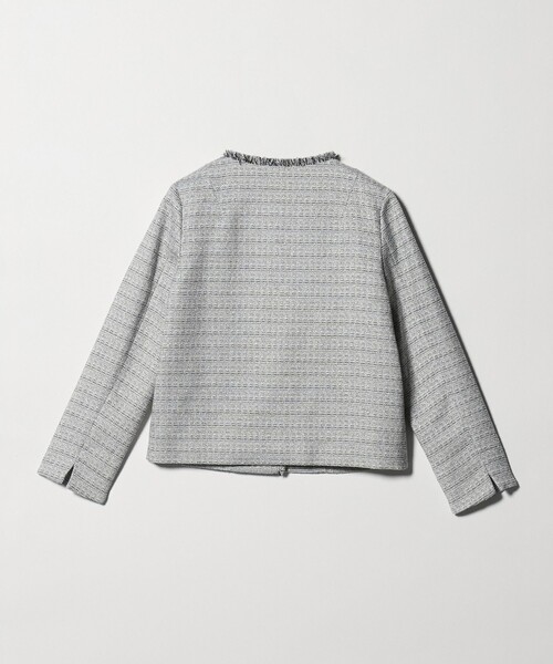 A DAY IN THE LIFE UNITED ARROWS（アデイインザライフユナイテッドアローズ）の「ツイードライク フリンジジャケット ＜A DAY IN THE LIFE＞（ノーカラージャケット・レディース・ライトグレー/ネイビー・40/38/36）」の13枚目の写真