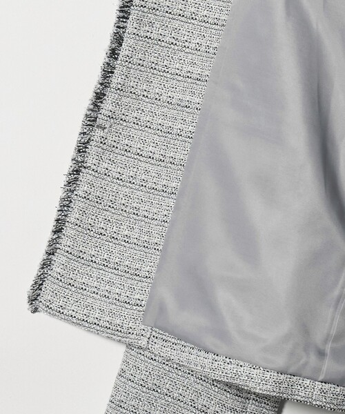 A DAY IN THE LIFE UNITED ARROWS（アデイインザライフユナイテッドアローズ）の「ツイードライク フリンジジャケット ＜A DAY IN THE LIFE＞（ノーカラージャケット・レディース・ライトグレー/ネイビー・40/38/36）」の18枚目の写真
