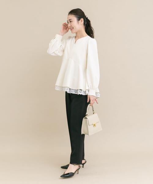 URBAN RESEARCH ROSSO WOMEN（アーバンリサーチ　ロッソ）の「『WEB限定』レイヤードペプラムブラウス（シャツ/ブラウス・レディース・ブラック系その他/ホワイト系その他・FREE）」の8枚目の写真