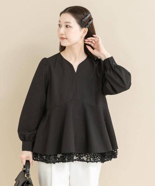 URBAN RESEARCH ROSSO WOMEN（アーバンリサーチ　ロッソ）の「『WEB限定』レイヤードペプラムブラウス（シャツ/ブラウス・レディース・ブラック系その他/ホワイト系その他・FREE）」の16枚目の写真
