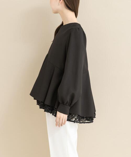 URBAN RESEARCH ROSSO WOMEN（アーバンリサーチ　ロッソ）の「『WEB限定』レイヤードペプラムブラウス（シャツ/ブラウス・レディース・ブラック系その他/ホワイト系その他・FREE）」の20枚目の写真
