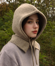 PREMIERE AMOUR（プルミエラムール）の「ソフトニットバラクラバ - ベージュ（ニットキャップ/ビーニー）」