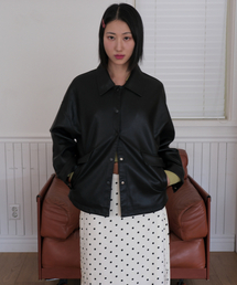 320SHOWROOM（320ショールーム）の「Loose Fit Faux Leather Jacket Black（ライダースジャケット）」