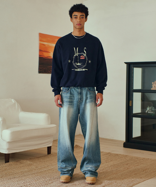 MIDSUN(ミッドサン)の「MS Yacht Sweat Shirt-Navy(スウェット・レディース・ネイビー・M/L)」の2枚目の写真