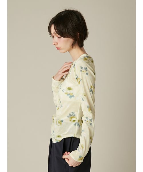 FURFUR(ファーファー)の「ぼかしフラワープリントシアープルオーバー(Tシャツ/カットソー・レディース・アイボリー/イエロー/ネイビー・F)」の19枚目の写真