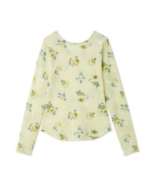 FURFUR（ファーファー）の「ぼかしフラワープリントシアープルオーバー（Tシャツ/カットソー・レディース・アイボリー/イエロー/ネイビー・F）」の11枚目の写真