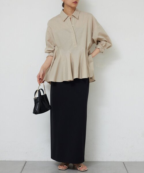 GALLARDAGALANTE(ガリャルダガランテ)の「フレアブラウス(シャツ/ブラウス・レディース・サックスブルー/ブラック/ベージュ/レッド・FREE)」の3枚目の写真