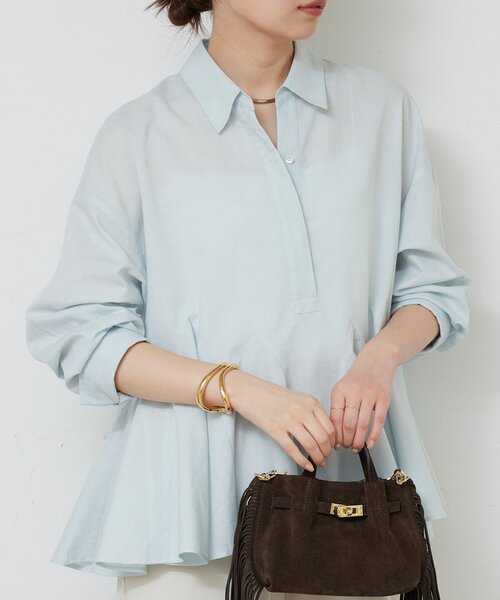 GALLARDAGALANTE(ガリャルダガランテ)の「フレアブラウス(シャツ/ブラウス・レディース・サックスブルー/ブラック/ベージュ/レッド・FREE)」の5枚目の写真