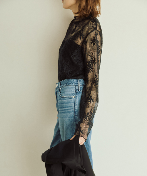 VERMEIL par iena（ヴェルメイユパーイエナ）の「Soft Lace トップス（シャツ/ブラウス・レディース・ブラック/ホワイト・FREE）」の12枚目の写真