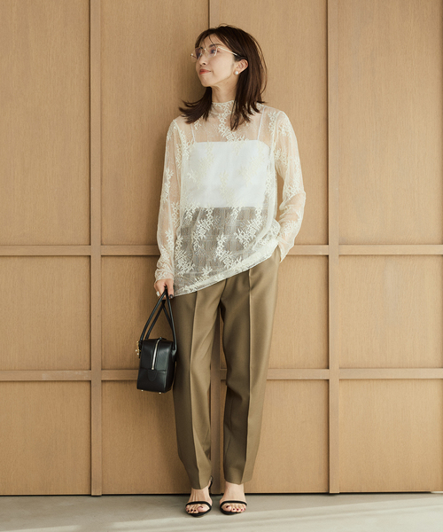 VERMEIL par iena（ヴェルメイユパーイエナ）の「Soft Lace トップス（シャツ/ブラウス・レディース・ブラック/ホワイト・FREE）」の14枚目の写真