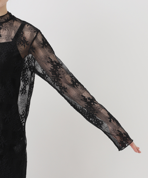 VERMEIL par iena（ヴェルメイユパーイエナ）の「Soft Lace トップス（シャツ/ブラウス・レディース・ブラック/ホワイト・FREE）」の3枚目の写真