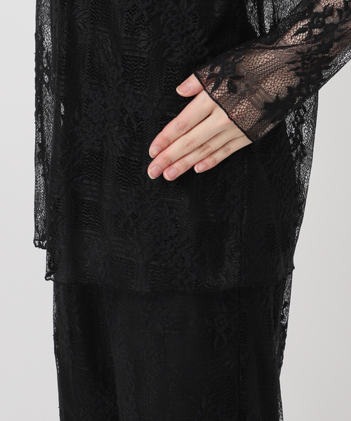 VERMEIL par iena（ヴェルメイユパーイエナ）の「Soft Lace トップス（シャツ/ブラウス・レディース・ブラック/ホワイト・FREE）」の4枚目の写真