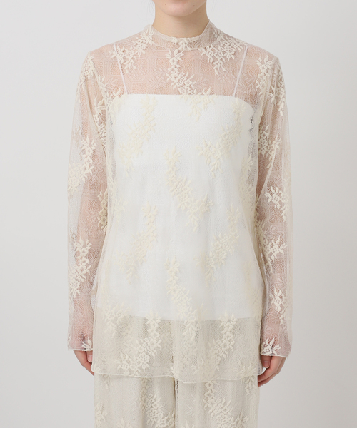 VERMEIL par iena（ヴェルメイユパーイエナ）の「Soft Lace トップス（シャツ/ブラウス・レディース・ブラック/ホワイト・FREE）」の7枚目の写真