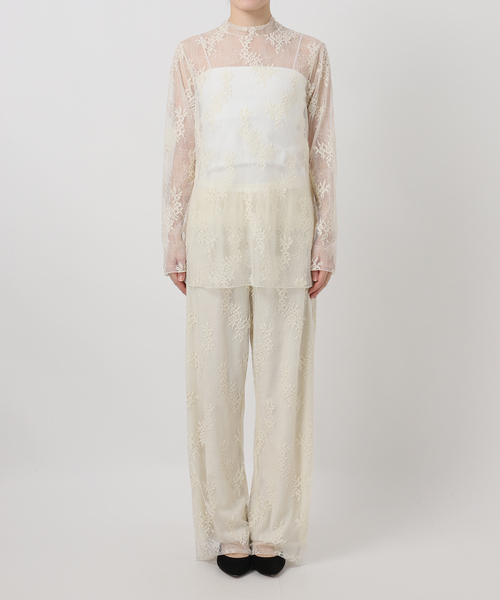 VERMEIL par iena（ヴェルメイユパーイエナ）の「Soft Lace トップス（シャツ/ブラウス・レディース・ブラック/ホワイト・FREE）」の8枚目の写真