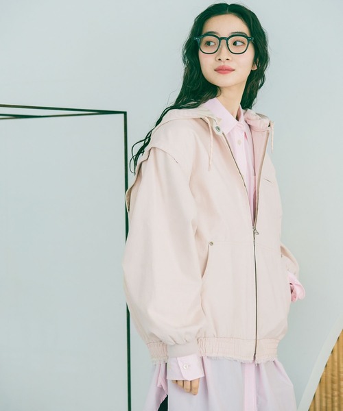 niko and...（ニコアンド）の「ヴィンテージマルチWAYフードブルゾン（ブルゾン・レディース・ピンク/ライトブルー/ブラック・FREE）」の3枚目の写真