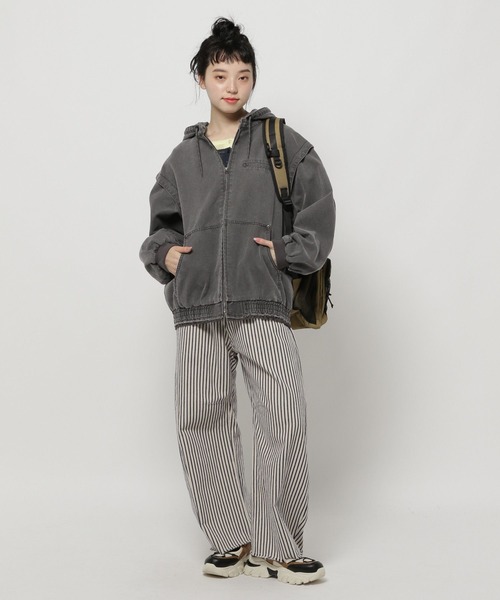 niko and...（ニコアンド）の「ヴィンテージマルチWAYフードブルゾン（ブルゾン・レディース・ピンク/ライトブルー/ブラック・FREE）」の4枚目の写真